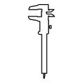 Caliper Hand caliper Sliding caliper Vernier caliper Caliper gage Slide gage Trammel icon black color outline vector illustration