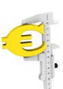 Caliper measures European currency symbol