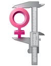 Caliper measures female sign