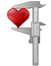 Caliper measures heart