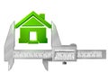 Caliper measures house symbol