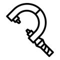 Caliper micrometer icon, outline style