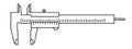 Calipers measure icon . Vernier caliper icon. Vector linear tool symbols