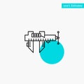 Calipers, Measure, Micrometer, Repair, Scale turquoise highlight circle point Vector icon