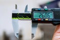 Calipers. Modern digital measuring device. Measurement accuracy.