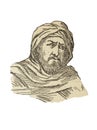 Caliph Abd-ar-Rahman portrait, founder of Umayyad dinasty Royalty Free Stock Photo