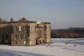 Calke Abbey in the Snow Royalty Free Stock Photo