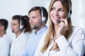 Call agent working in tele service Royalty Free Stock Photo