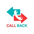 Call back icon - right and left direction arrow