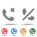 Call block, reject icon vector