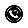Black solid icon for Call Button, call and electronic Royalty Free Stock Photo