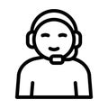 Call Center Agent Vector Thick Line Icon For Personal And Commercial Use