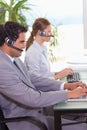 Call center agents at work Royalty Free Stock Photo