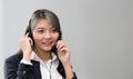 Call center concept. Portrait of Operator. Customer support operator at work. Royalty Free Stock Photo