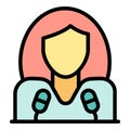 Call center coordinator icon color outline vector