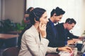 Call center and customer service team support for information operator at work Royalty Free Stock Photo
