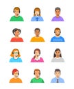 Call center customer support operators flat icons