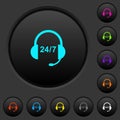 Call center dark push buttons with color icons Royalty Free Stock Photo