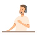 Call center agent talking to customer using headset Royalty Free Stock Photo
