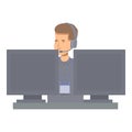 Call center employee is working on a computer Royalty Free Stock Photo