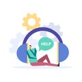 Call Center Flat Illustration Royalty Free Stock Photo