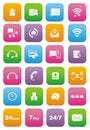 Call center flat style icon set