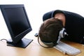 Call center frustration Royalty Free Stock Photo