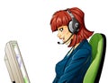 Call center girl Royalty Free Stock Photo