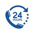 Call center 24 hours icon, Operator customer support symbol, Help center, Technical social support, All day business and service. Royalty Free Stock Photo