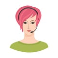 Call center Icon. Female social profile.