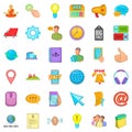 Call center icons set, cartoon style Royalty Free Stock Photo