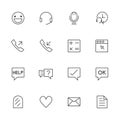 Call center icons set. Vector Line icons Royalty Free Stock Photo