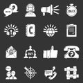 Call center icons set grey vector Royalty Free Stock Photo