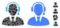 Call Center Manager Mosaic Icon of Round Dots Royalty Free Stock Photo