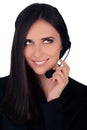 Call Center Operator in Black Blazer Royalty Free Stock Photo