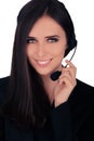 Call Center Operator in Black Blazer Royalty Free Stock Photo