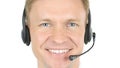 Call Center Operator, Smiling Agent Close Up Royalty Free Stock Photo