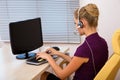 Call center operator working Royalty Free Stock Photo