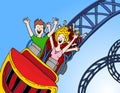 Call Center Operators Riding Rollercoaster Royalty Free Stock Photo