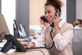 Call center operators working in modern office Royalty Free Stock Photo