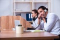 Call center operators working in the office Royalty Free Stock Photo