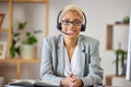 Call center, portrait and business woman in office consulting for crm, contact us or customer support. Smile, face and Royalty Free Stock Photo