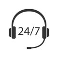 Call center round the clock icon headphone Microphone icon