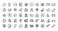 Call center service business icons collection line