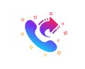 Call center service icon. Share phone call sign. Vector