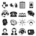 Call center service icons set Royalty Free Stock Photo