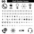 Call center services icon image set. Concept of help, support, chat, online and communication.