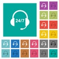 Call center square flat multi colored icons Royalty Free Stock Photo