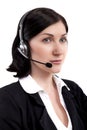 Call center support phone operator in headset isolated Royalty Free Stock Photo