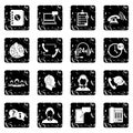 Call center symbols icons set Royalty Free Stock Photo